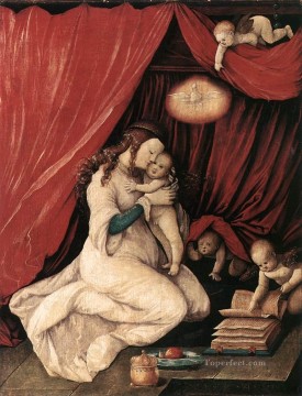 ハンス・バルドゥン Painting - 部屋の中の聖母子 ルネサンスの画家 ハンス・バルドゥン